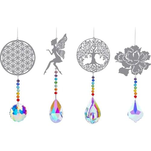 Crystal Pendant Colorful Beads Hanging Drop for Outdoor Indoor Garden Window Wedding Curtain Chandelier DIY Decorations