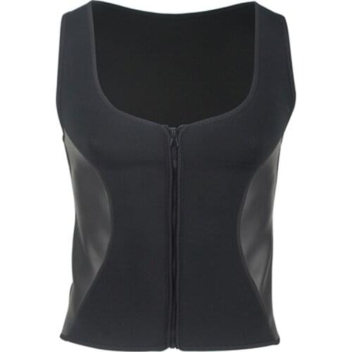 KOLCY Body Shaper Neoprene Waist Trainer Weight Loss Shapewear Zip Vset Slim Tummy Fashion Slimming Shaper Workout Corset Black