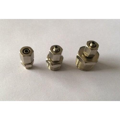 Lot5 Nickel Plated Brass Pipe 4mm-M5/1/8"/1/4" BSPT Threaded Straight Connectors