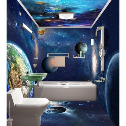 Custom wallpaper blue dream space planet theme space background wall home decoration whole house custom mural 3d wallpaper