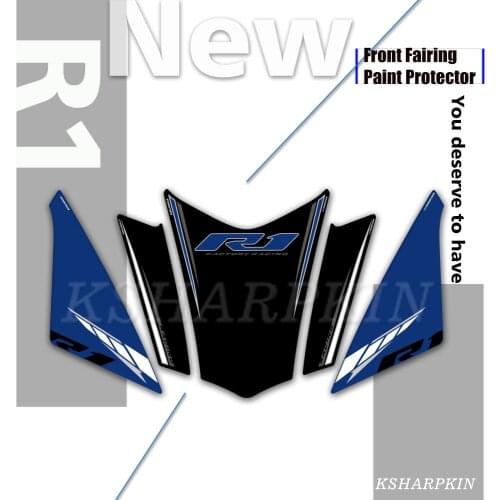 Motorcycle Front Fairing 3D Gel Sticker Protector Number Board Moto Accessories decoration decal for Yamaha R1 2018 2019