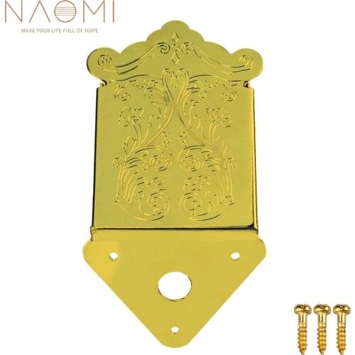 NAOMI Mandolin Tailpiece Decorative Gold Mandolin Tailpiece For 8-String Mandolin Tailpiece Replacement With Screws