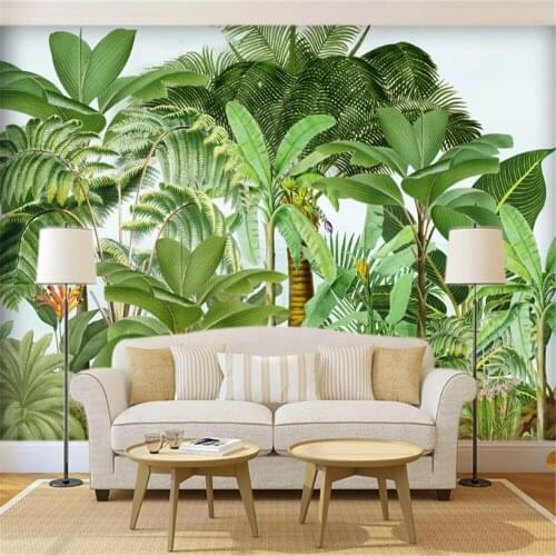 Milofi professional custom large wallpaper mural bedroom living room background wall tropical rain forest