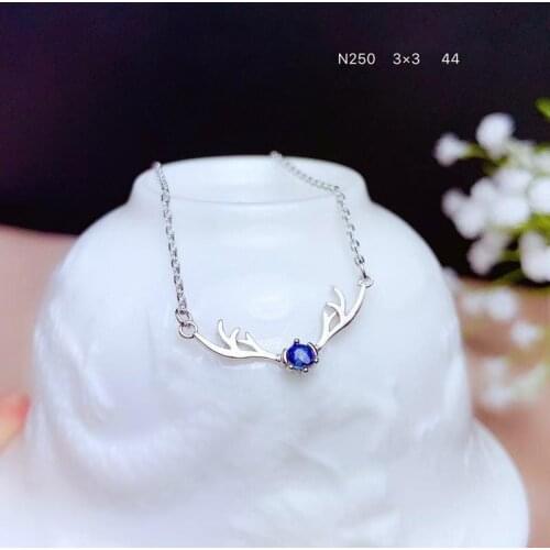 Simple Stylish Personality Sapphire Pendant 925 Sterling Silver Fine Jewelry Sapphire Necklace