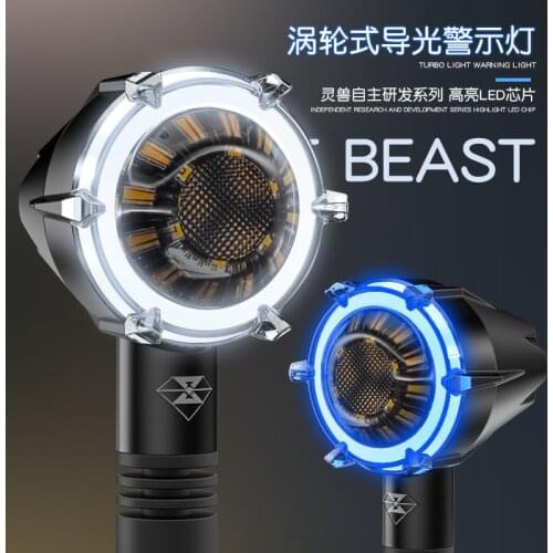 2pcs Spirit Beast L11 Motorcycle Turn Signals Tail Lights Warning Angle Eyes Turbo Style 12v for Honda Yamaha Kawasaki Benelli