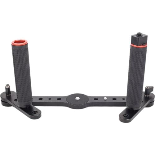 Three Axis Stabilizer Double Handle SLR Gyroscope PTZ Two Hand Holding Bracket Compatible with 3/8 Screw Teeth