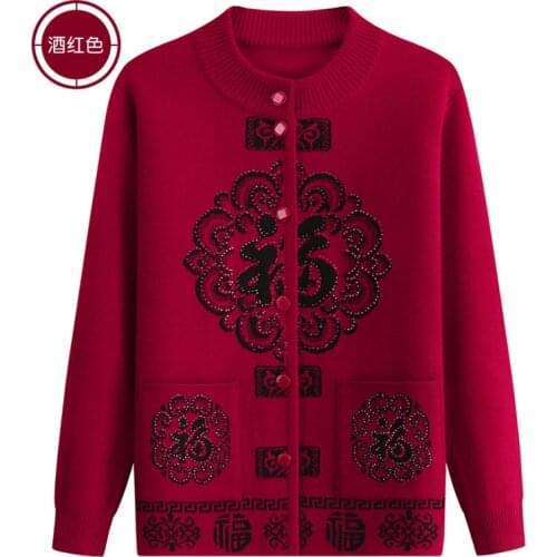 New Fall Women Sweater Cardigan Coats Fashion Loose Long-Sleeve O Neck Old lady Large Size Knitted Sweater Lady Cardigan XL-5XL