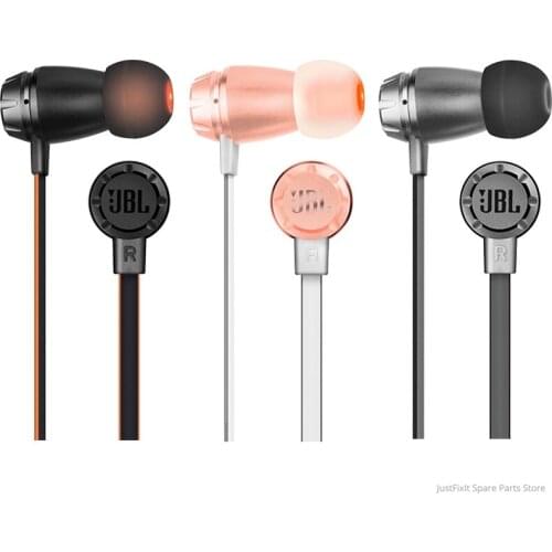T380A JBL Stereo Music Earphones In-ear 3.5mm Wired HIFI Sport Headset Dual Dynamic Line Control Hands-free Call with Microphone