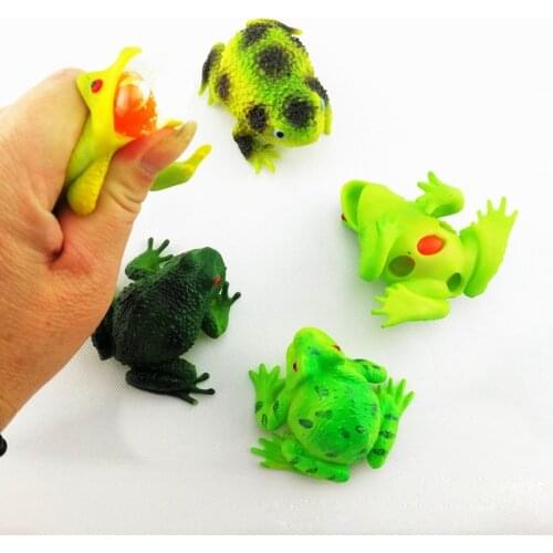 Funny Tricky Frog Parody Toy Squeeze Grape Ball Soft Rubber Children Decompression Toy Popping Frog Squeezing Vent Kids Toys E