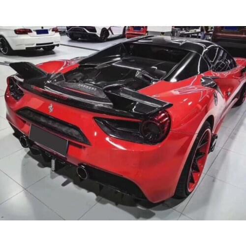 MP GT STYLE REAL CARBON FIBER REAR WING TRUNK LIP SPOILER FOR Ferrari 488 GTB / Spider 2015 2016 2017 2018 2019 2020