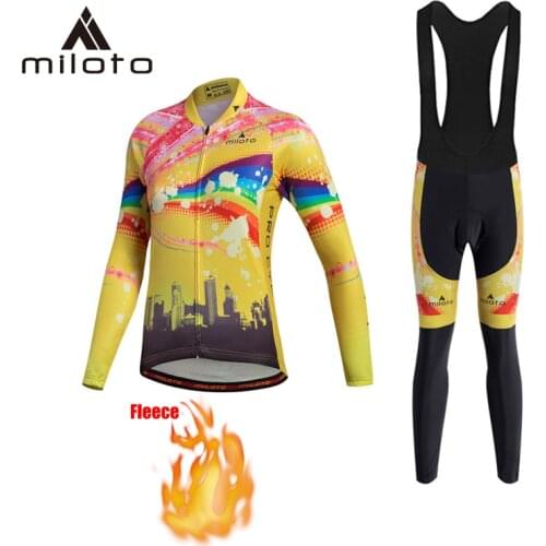 Womens winter cycling suit ciclismo mountain bike clothing thermal fleece ladies road riding bicycle jersey set cycle kit