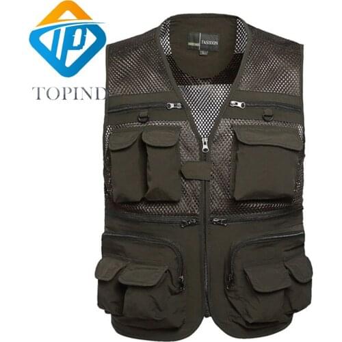 1PC Fishing Vest Outdoors Lightweight Universal Fit TOPIND Fishing Vest Mesh with 2 colors