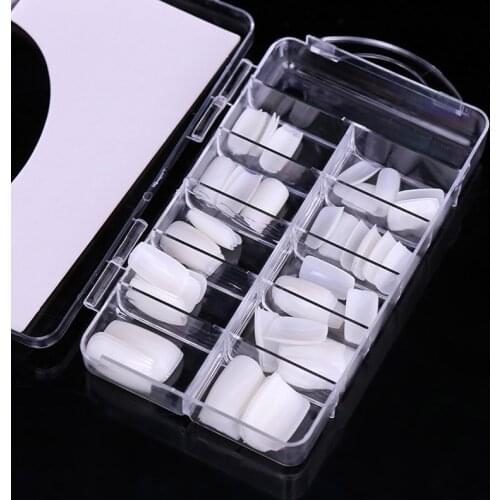 100 Pcs/Box False Nails With Case Practice Polish Gel Artificial Fake Tips Salon DIY Nail Art MPwell
