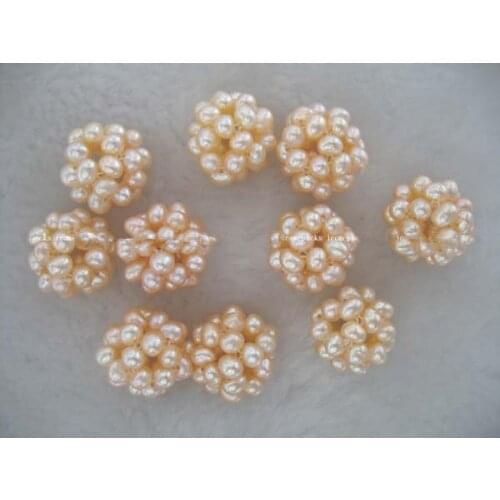5pieces loose beads freshwater pearl pink round hand make for DIY jewelry making earrings FPPJ wholesale beads nature