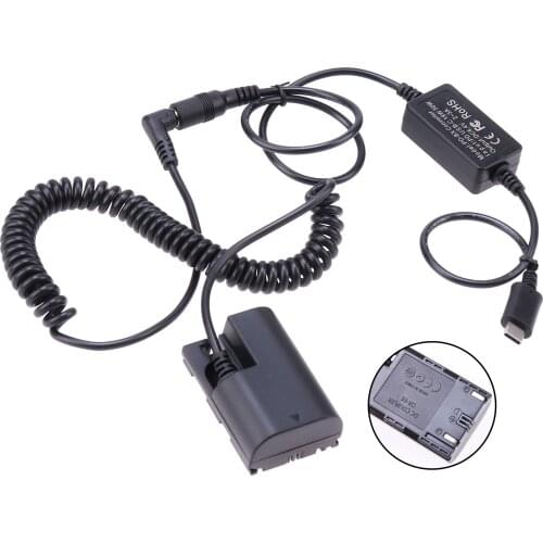 DR-E6 Decoded Dummy Battery Power Adapter with TYPE-C to 5521 Cable for Canon EOS 7D 70D 90D
