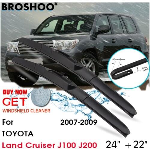 Car Wiper Blade Front Window Windscreen Windshield Wiper Fit Blade Accessorie For TOYOTA Land Cruiser J100 J200 24"+22"2007-2009