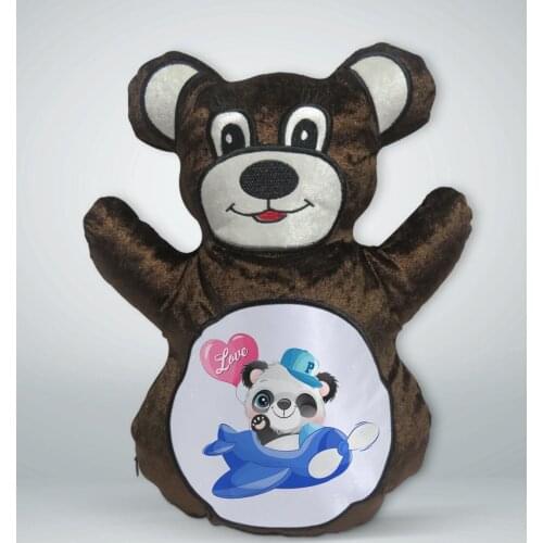 BK Gift Cute Panda Design Brown Teddy Bear Yastık-4