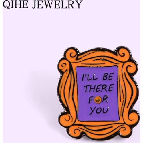 90s Friends TV Show Brooch Monicas Apartament Door Frame Enamel Pin Lapel Clothes Bag Badge Pin Fashion Jewelry Friendship Gift