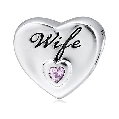 CKK Silver 925 Jewelry Wife Love Heart Charm Fits Original Bracelets Sterling Silver Beads
