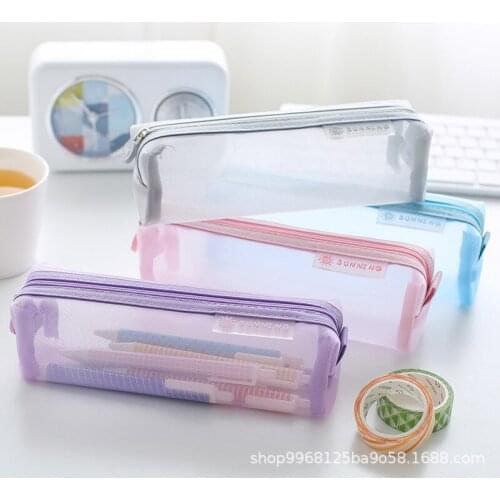 Pencil Bag Stationery Bag Unisex Pencil Bag Cosmetic Pencil Bag MBD013-020-7 Nylon Pencil Bag Transparent Stationery Bag