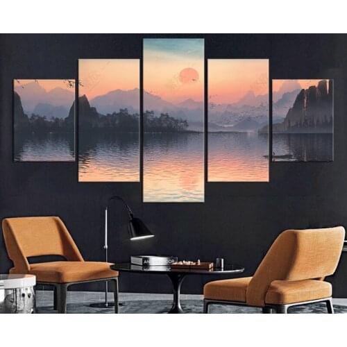 Illustration Style Landscape Painting Canvas Painting Room Decor Vintage Room Decor Wall Painting Unframed
