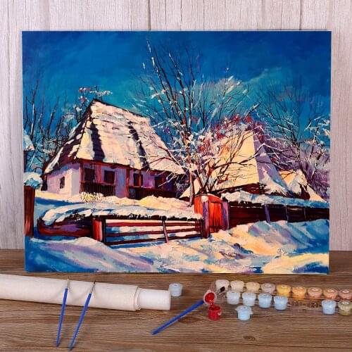 Landscape Scansen DIY Painting By Numbers Package Acrylic Paints 40*50 Oil Painting Wall Paintings Crafts For Handicraft