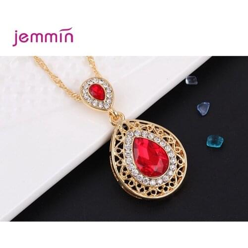 Latest Design Genuine 925 Sterling Silver Pendant Necklace + Earrings Jewelry Set For Women High Quality Wedding Jewelry Set