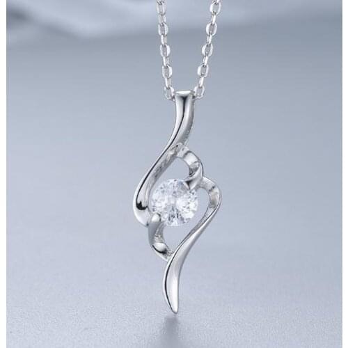 New Arrival Silver Pendant Necklace 925 Sterling Silver Rhinestone Diamstone Choker Necklace Wedding Birthday Charming Women Gif