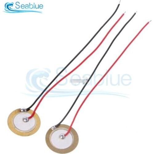 10Pcs/lot 27MM Piezo Ceramic Element With Cable Length 100MM Piezoelectric Piezo Ceramic Buzzer