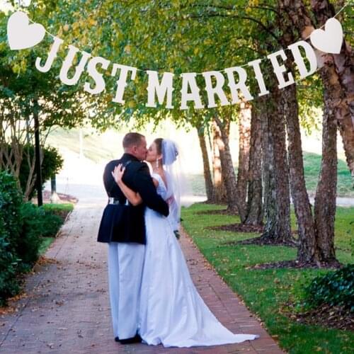 Just the wedding, I spent flag photo props decorative supplies letter banner custom spot