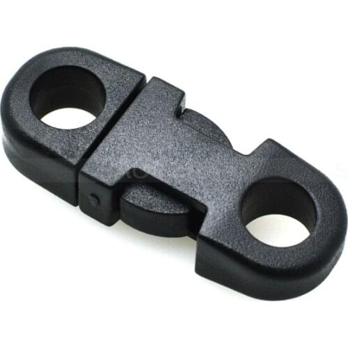 30pcs 5mm Holes DIA Straight Flat Side Release Plastic Buckles for Mobile Phone Paracord Black #B0018-B2