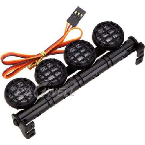 RCTOYFUN NEW Aluminum Alloy RC Model Car LED Spotlight Lights Bar For 1/10 1/8 Climbing Monster Truck CC01 D90 SCX10 4WD RC Car