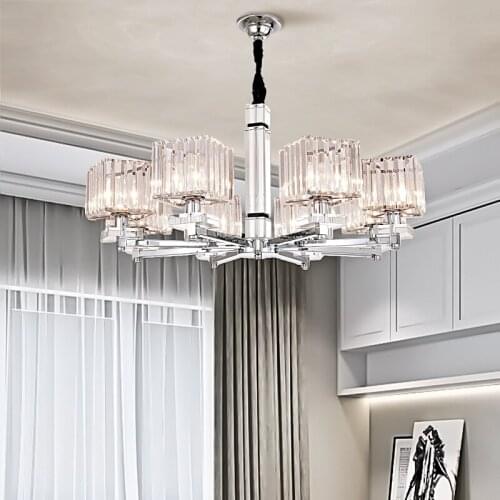 Modern chandelier living room crystal lamp simple light luxury atmosphere home bedroom lamp creative personality European style