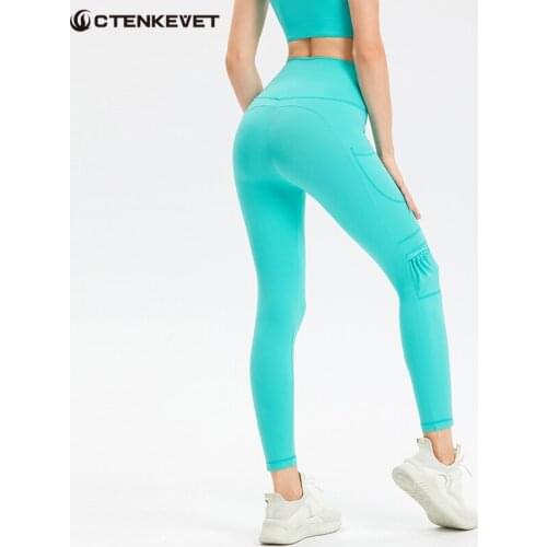 High Waist Pocket Sports Yoga Pants Womens Fitness Exercise Stretch Belly Leggings Breathable Buttocks Comfortable Leggings