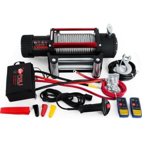 Super heavy duty 13500lbs/6123.5 kg 12V Recovery Electric Winch Truck Trailer Rope Remote Control