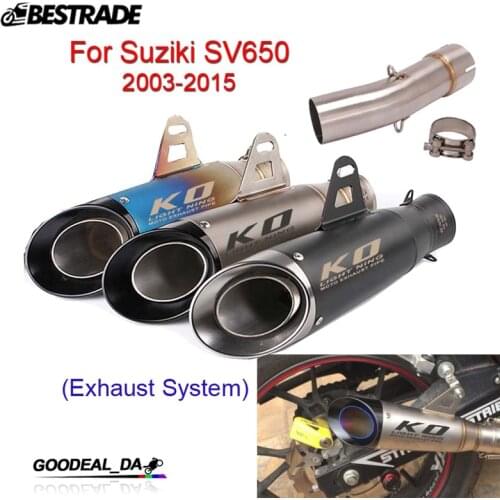 Motorcycle Exhaust System For Suzuki SV650 2003-2015 Mid Middle Connect Link Pipe Slip On 51mm Mufflers Tube Stainless Steel