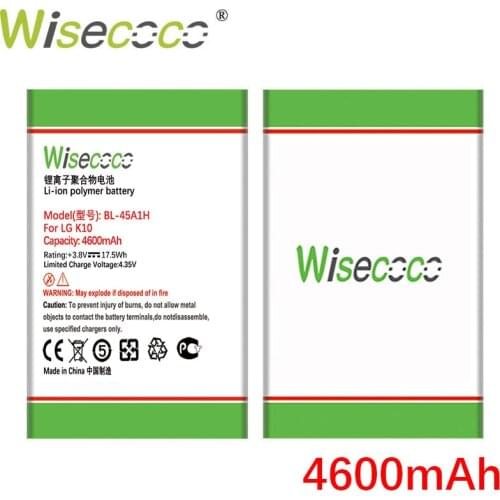 Wisecoco BL-45A1H 4600mAh Battery For LG K10 F670L F670K F670S F670 K420N K10 LTE Q10 K420 Phone Battery Replacement
