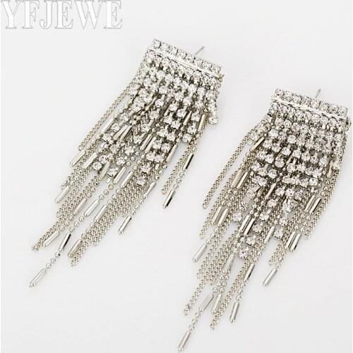 YFJEWE New Elegant Leaf Shape Drop Earrings Statement Tiny CZ Rhodium Plated Noble Bridal Wedding Dangle Brincos Jewelry