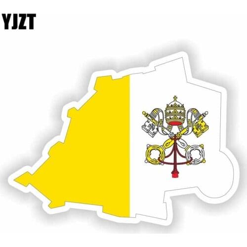 YJZT 14CM*10.3CM Creative Vatican Map Flag Decal Bike Car Sticker Accessories 6-1731