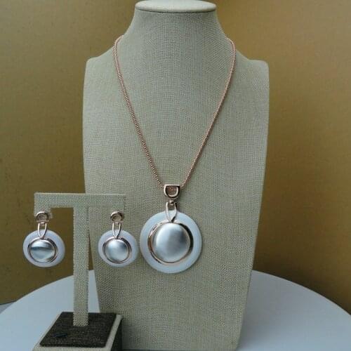 Yuminglai Luxury American Necklace and Earrings African Pendant Jewelry Sets FHK6494