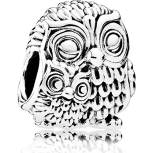 10PCS Fine Trendy Silver Color Animal Bijoux Owl Mother And Child Bead For Original Bracelet Wholesale Diy Lovely Charm