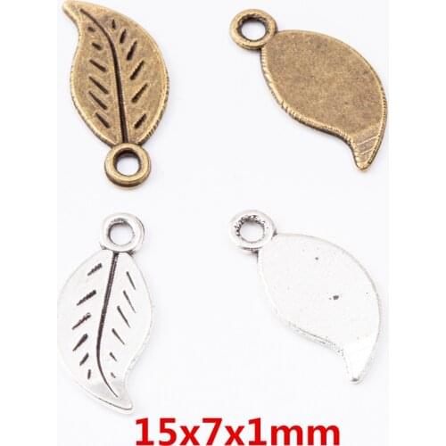 100pcs Vintage Ancient leaves zinc alloy charms pendant suitable for DIY Bracelet Necklace metal jewelry accessories 6558