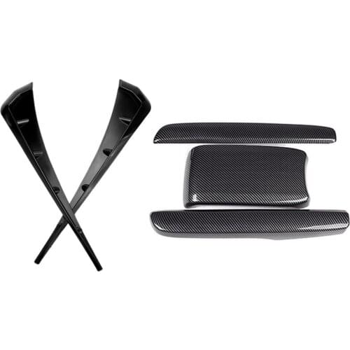 2 Set Car Accessories: 1 Set Armrest Box Protective Covers & 1 Set Black ABS Fender Vent Covers