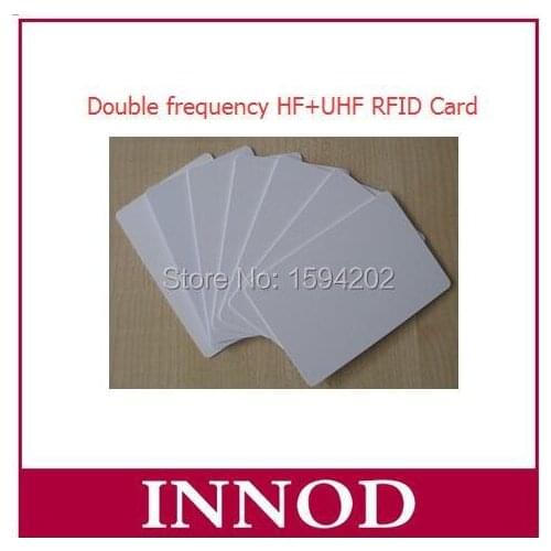 500pcs low cost passive Alien chip White blank programmable access control ID card ISO 14443A HF+UHF dual frequency rfid card