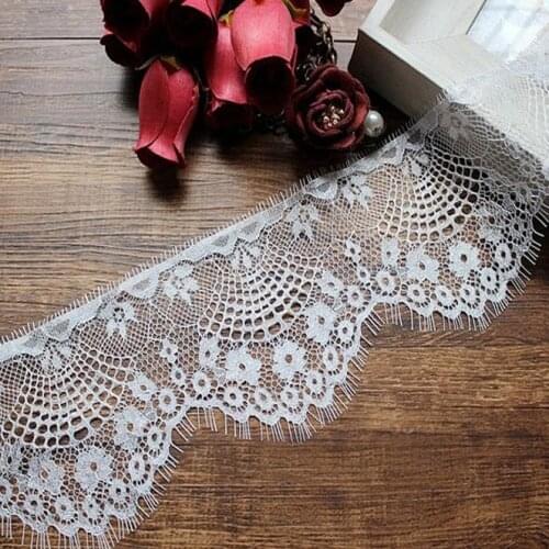 6Meters/lot Eyelashes Lace Trim Small Flower Lace Fabric Handmade DIY Clothes Accessories Width 10CM