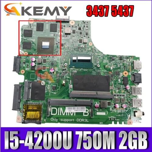 Akemy Brand NEW I5-4200U 750M 2GB FOR Dell Inspiron 3437 5437 Motherboard 12307-2 VKJ89 CN-0CN2DV CN2DV Mainboard 100%TESTED