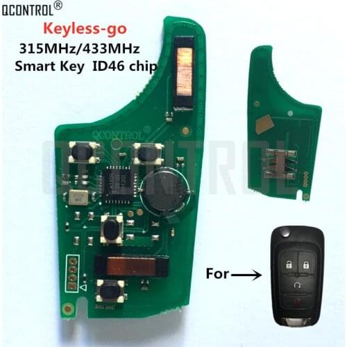 QCONTROL Car Remote Control Key Electronic Circuit Board Work for Chevrolet 315MHz / 433MHz ID46 Chip Keyless-go Comfort-access