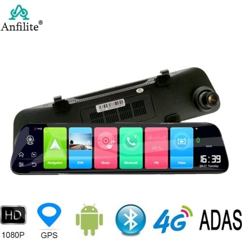 Anfilite 12 Inch 4G Car DVR Android 8.1 GPS Navigation 2G RAM 32G ROM Dash Cam Video Recorder FHD 1080P rearview mirror