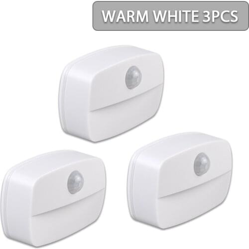 Mini LED Night Light Wireless PIR Motion Auto Sensor Hallway Closet Stair Room Lamps For Drawers Kitchens Bathrooms Bedrooms
