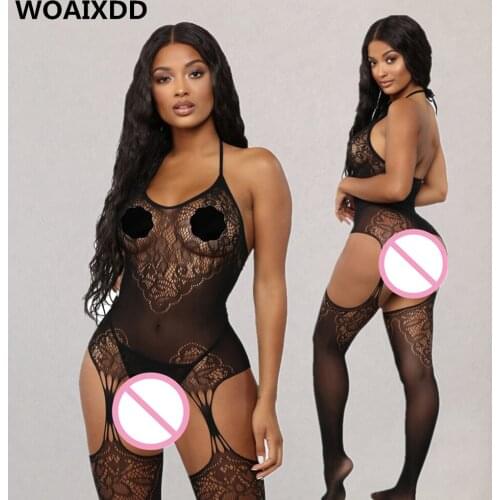 Plus size BodyStocking Sexy open crotch Crotchless FishNet sleeveless Body Stocking Bodysuit Lingerie Underwear for Sex Bodysuit